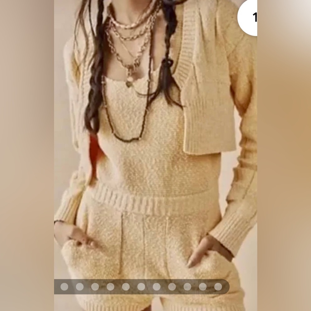 Free People Beach Declan romper and jacket in yellow ONLY size small - Picture 4 of 16